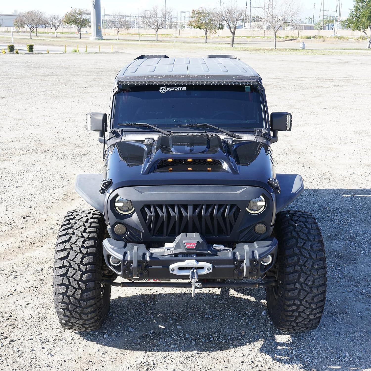 Xprite Vent Hood Installed on Jeep Wrangler JKU Off Road Vehicle