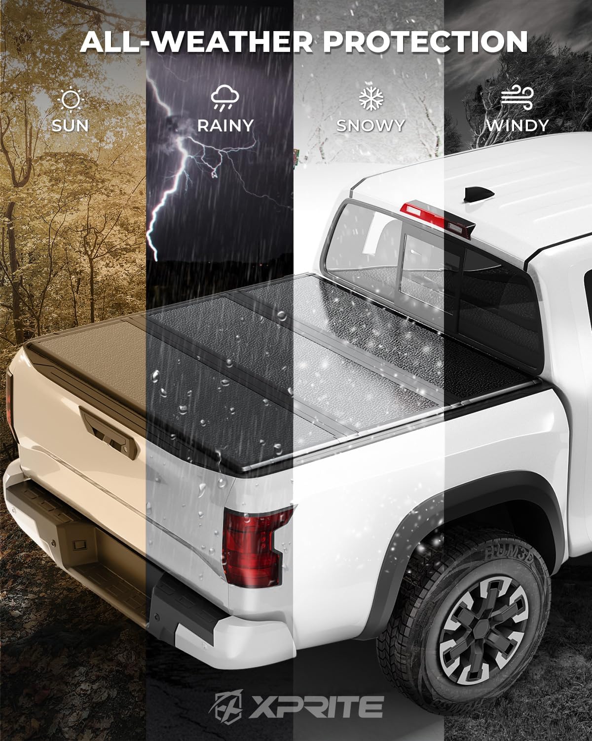Hard Tri-Fold Truck Bed Tonneau Cover for 2014-2026 Nissan Frontier KC Double Cab