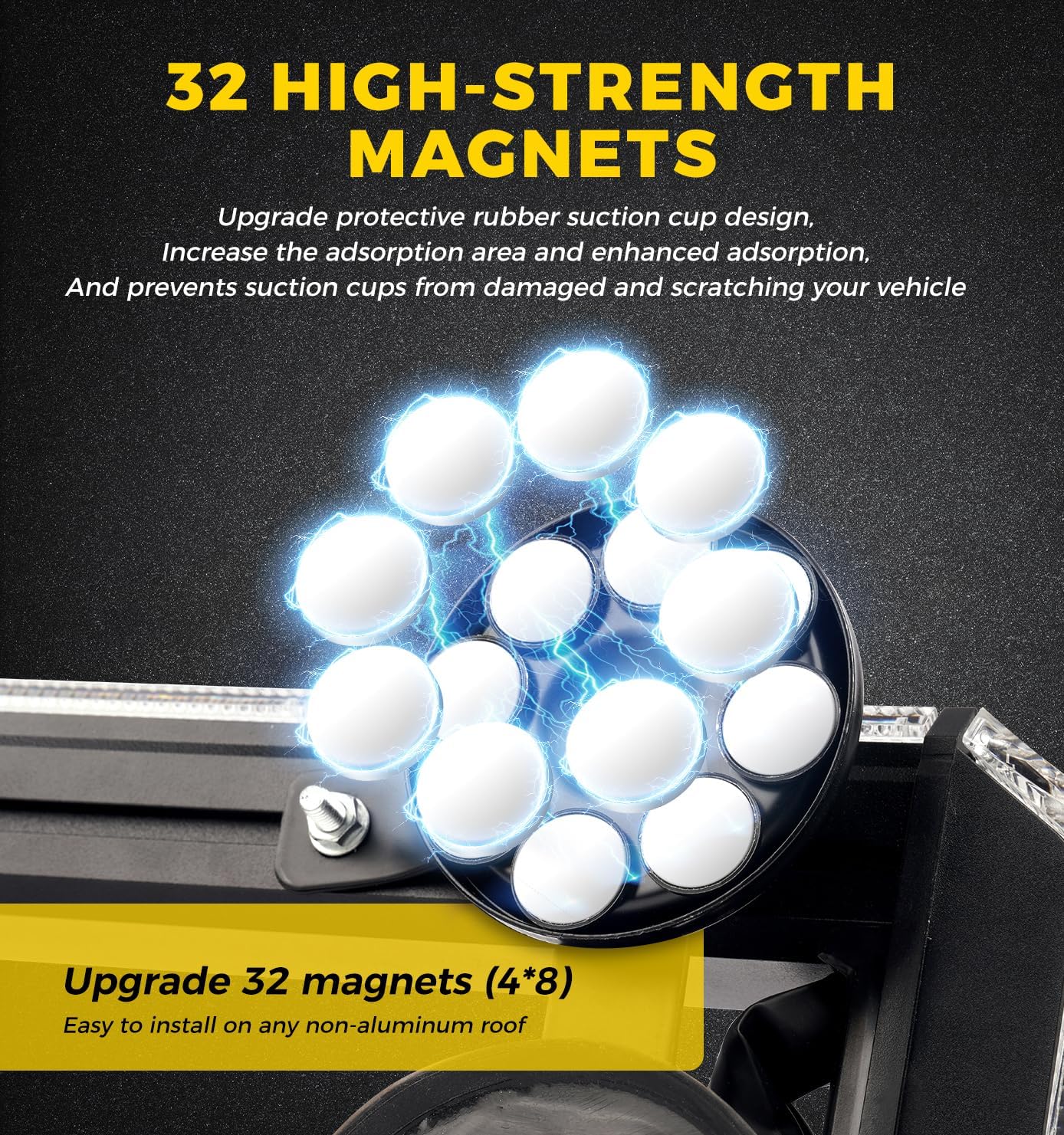 Xprite 34 inch 270 LED Rooftop Emergency Strobe Light Bar Heavy-Duty Flashing Warning Lights w/Adjustable Mounting Brackets
