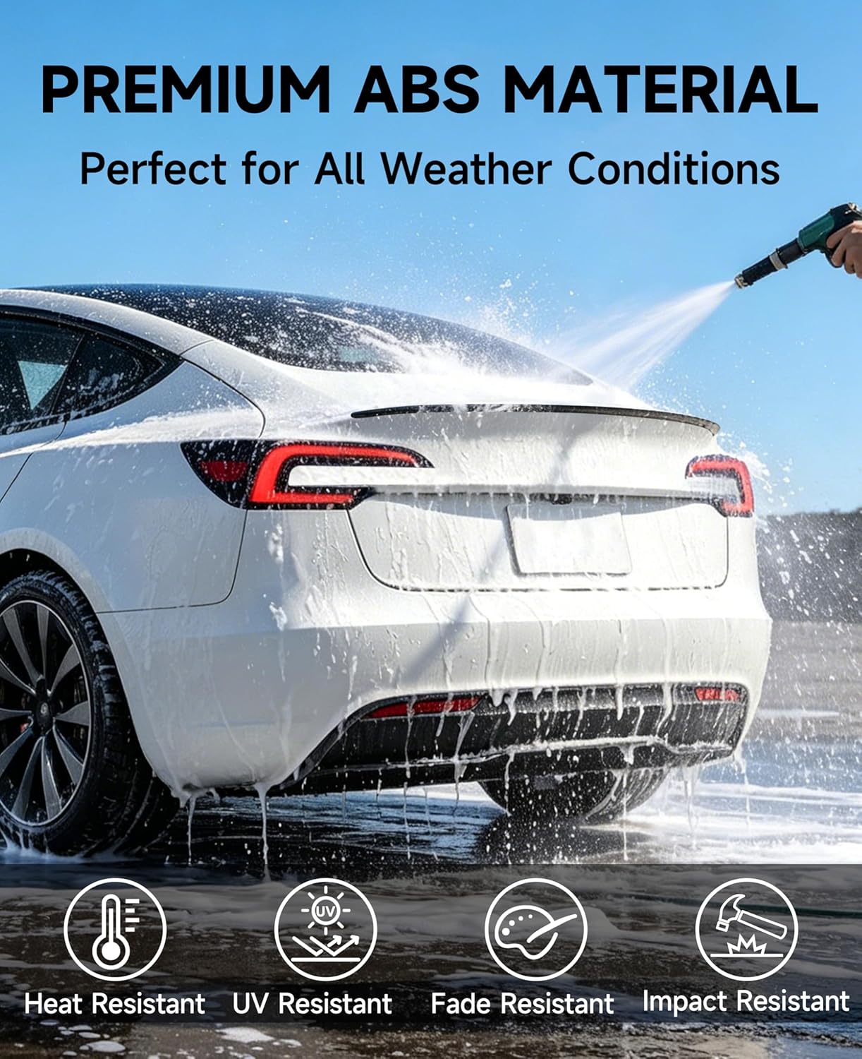 Xprite Glossy Black Rear Spoiler, Aerodynamic ABS Trunk Lip Wing for Tesla Model 3 Highland 2024-2026, OEM Fit