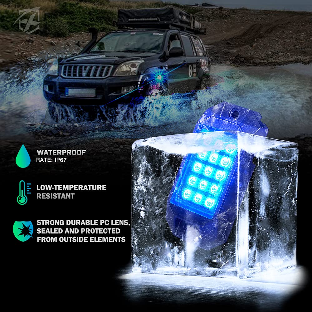 RGB LED Rock Lights with Remote Control & Bluetooth | Discovery Series