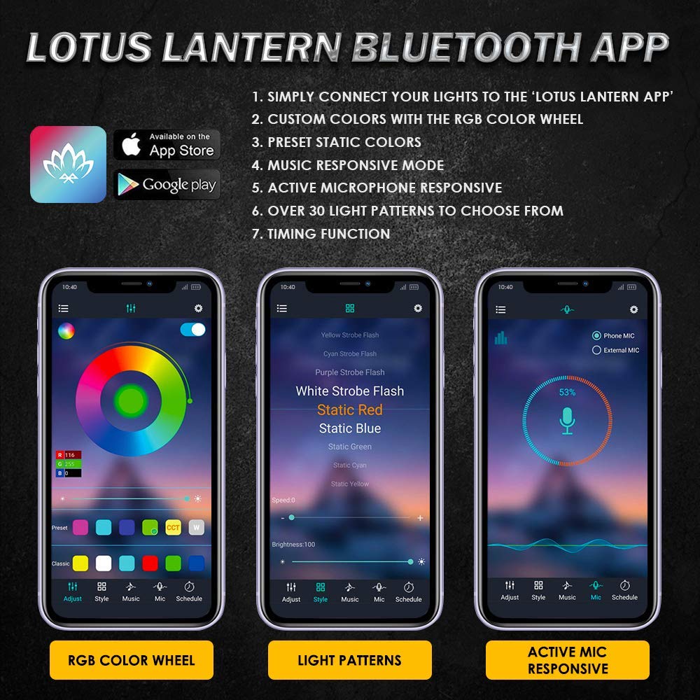 LED Underbody Glow Kit with Remote Control and Bluetooth | Battle Series