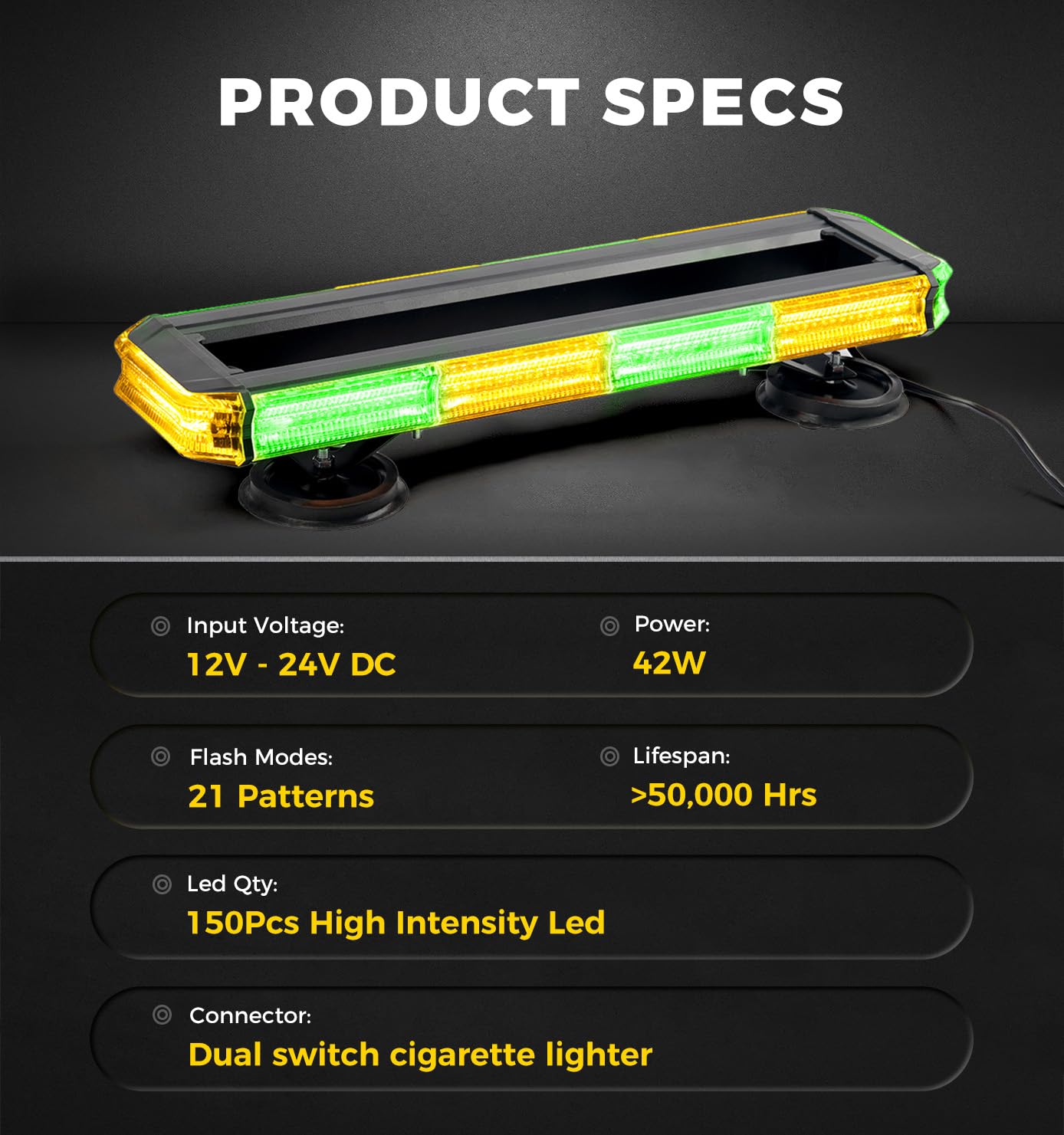 Xprite 18 inch 150 LED Rooftop Emergency Strobe Light