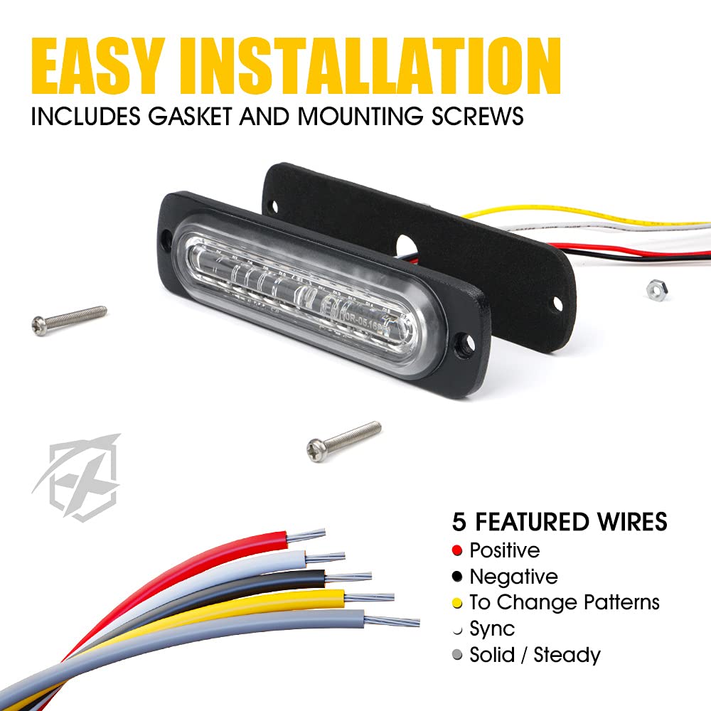 Flush Mount Side Marker Emergency Strobe Light - Set of 4 | Alert 12 Series