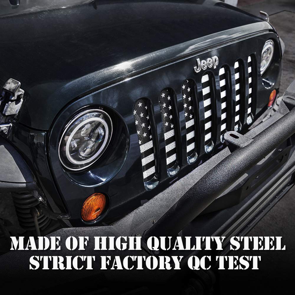 Jeep Grille Insert with American Flag For 2007-2018 Jeep Wrangler JK