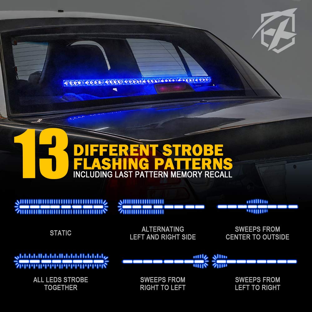 35.5" Inch 32 LED Strobe Emergency Traffic Advisor Warning Light Bar for Firefighter Vehicles Trucks Cars