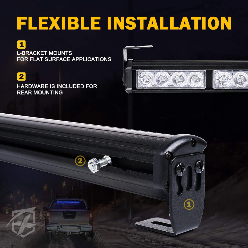 35.5" Inch 32 LED Strobe Emergency Traffic Advisor Warning Light Bar for Firefighter Vehicles Trucks Cars