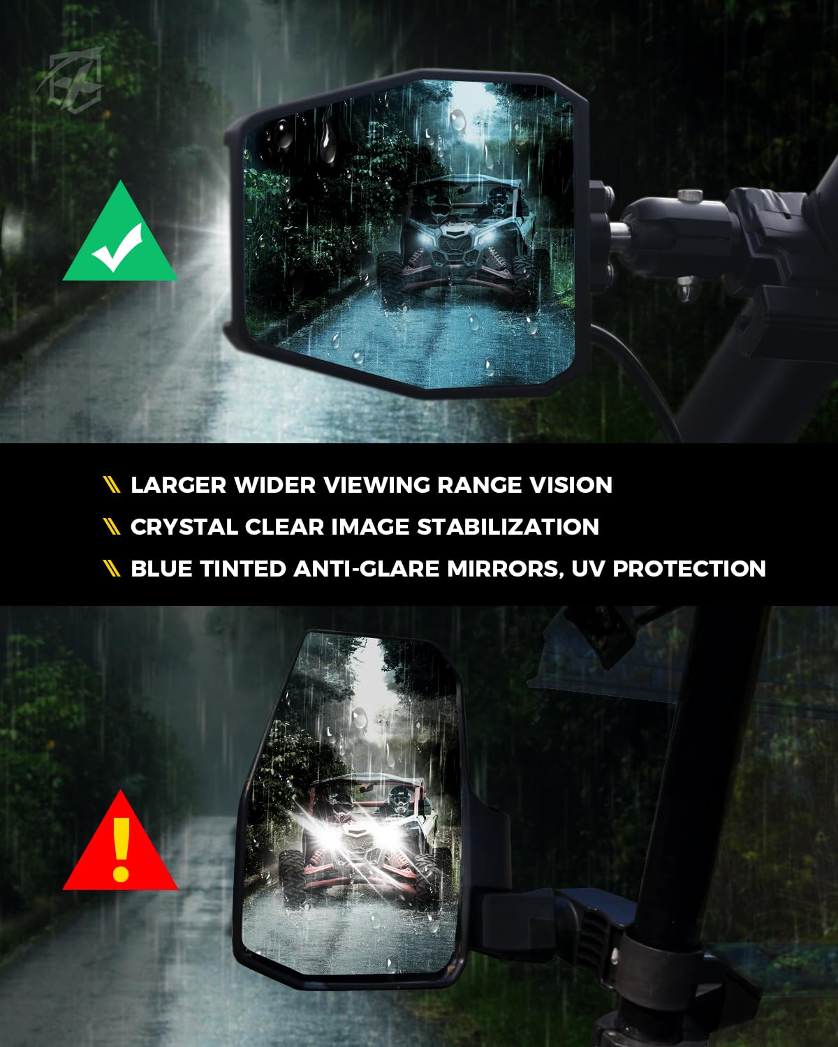 UTV Side View Mirrors with Spotlights | Destiny Series
