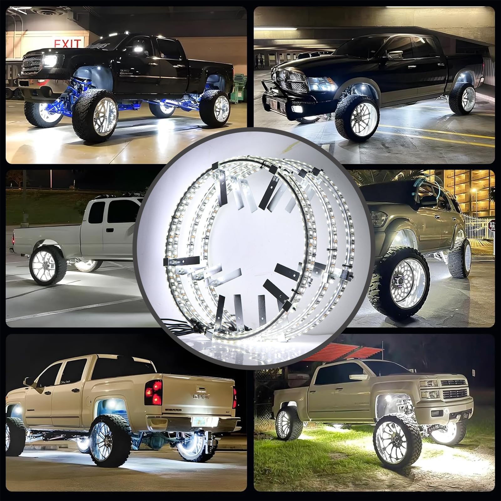 4PCS 17inch Super Bright 6500K Pure White Wheel Lights