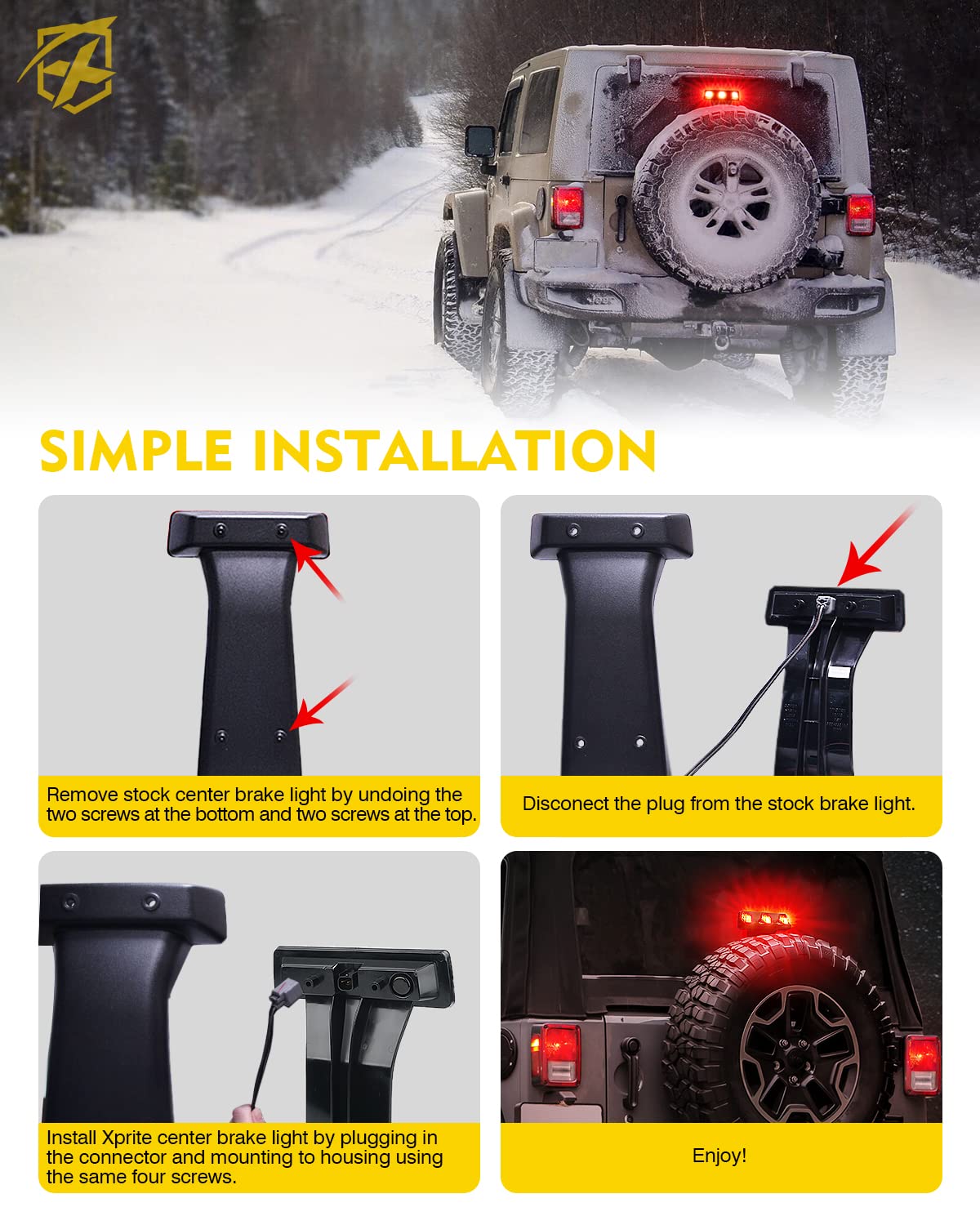LED Third Brake Light for Jeep Wrangler JK
