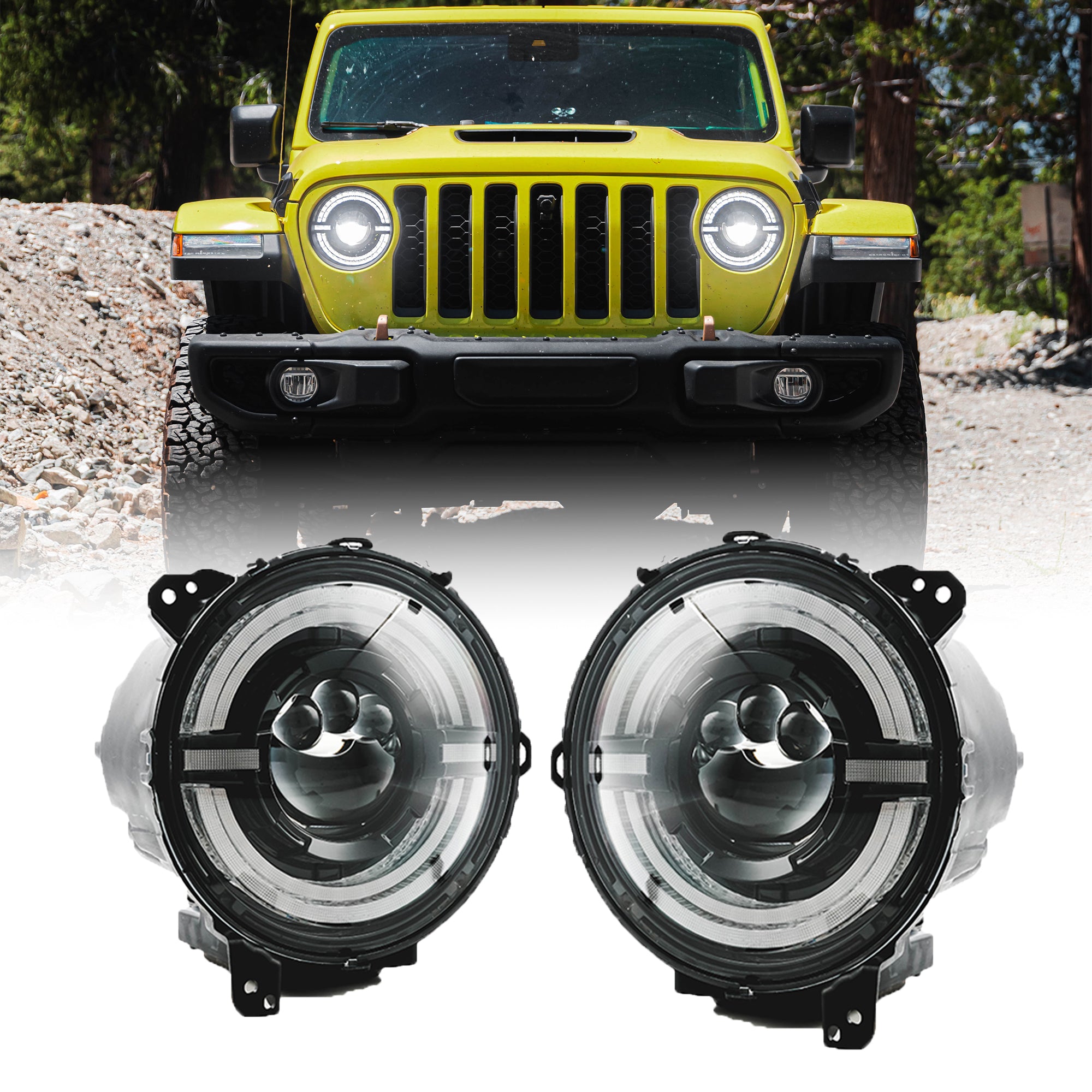 9 Inch Jeep LED Halo Headlights for Jeep Wrangler JL & Gladiator JT