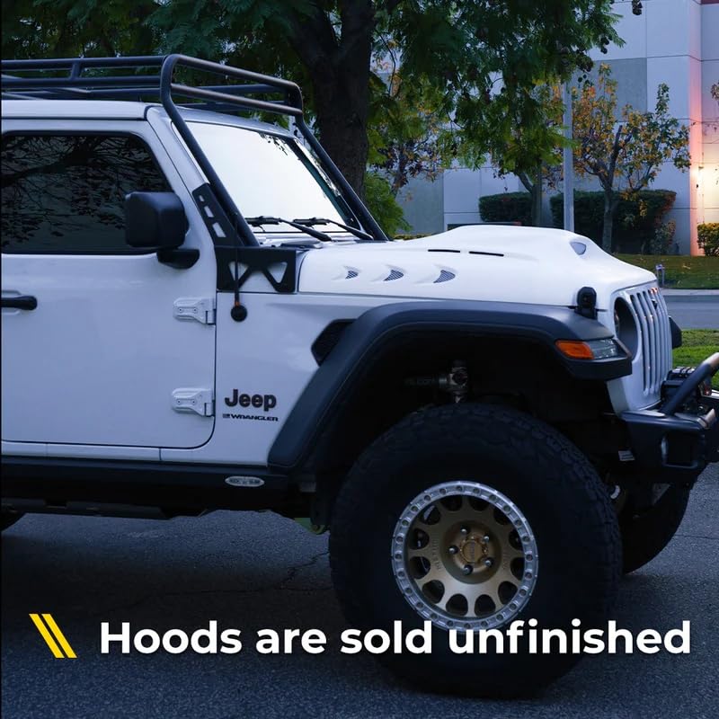Fiberglass hood with air vents for Jeep JL & JT | Beast Series