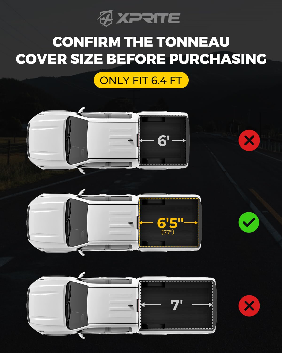Xprite Hard Folding Truck Bed Tonneau Cover for 2022-2025 Toyota Tundra