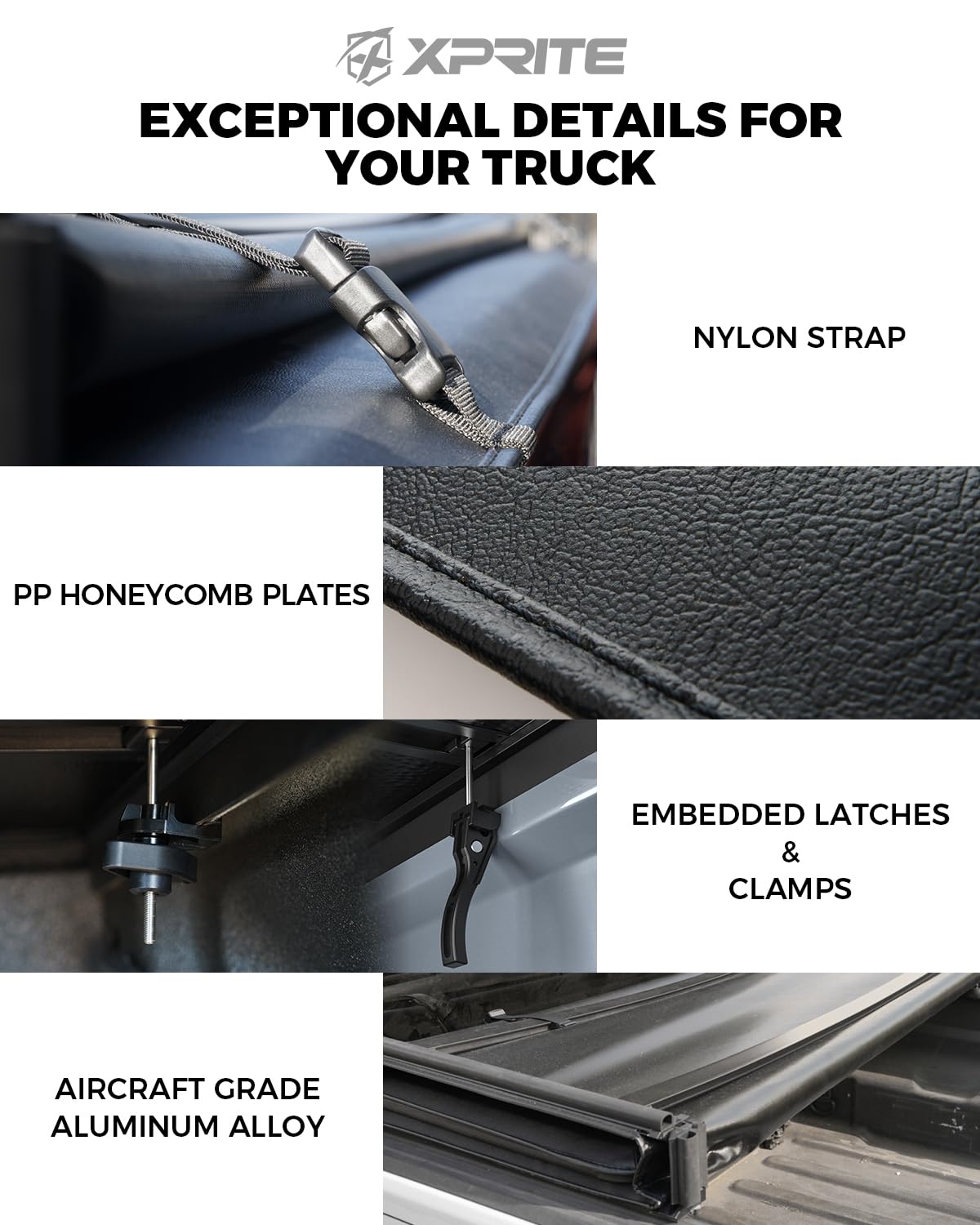 Xprite Hard Folding Truck Bed Tonneau Cover for 2022-2025 Toyota Tundra