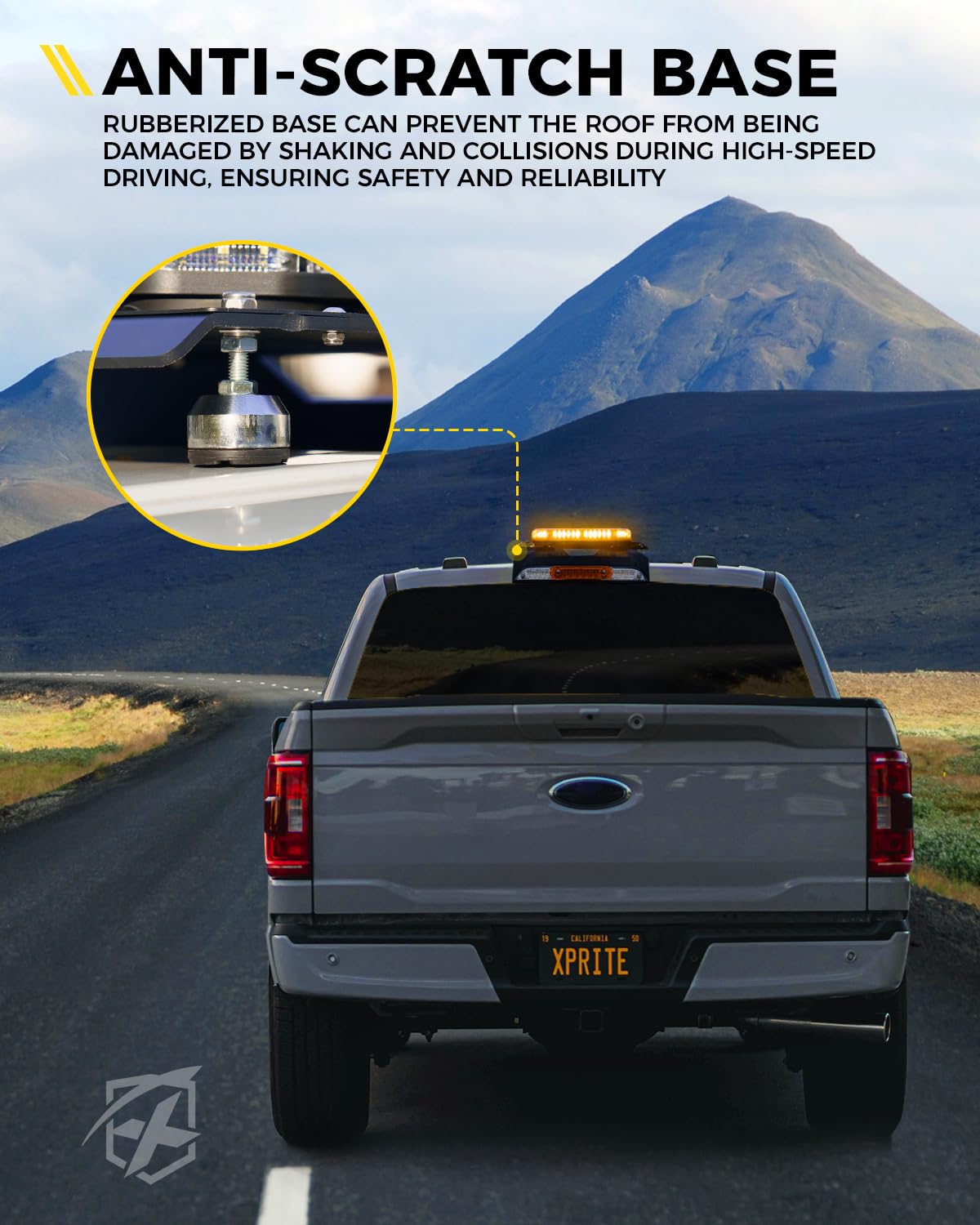 Ford Pickup Truck Drill Free Light Bar Cab Mount for F150, F250 - F550