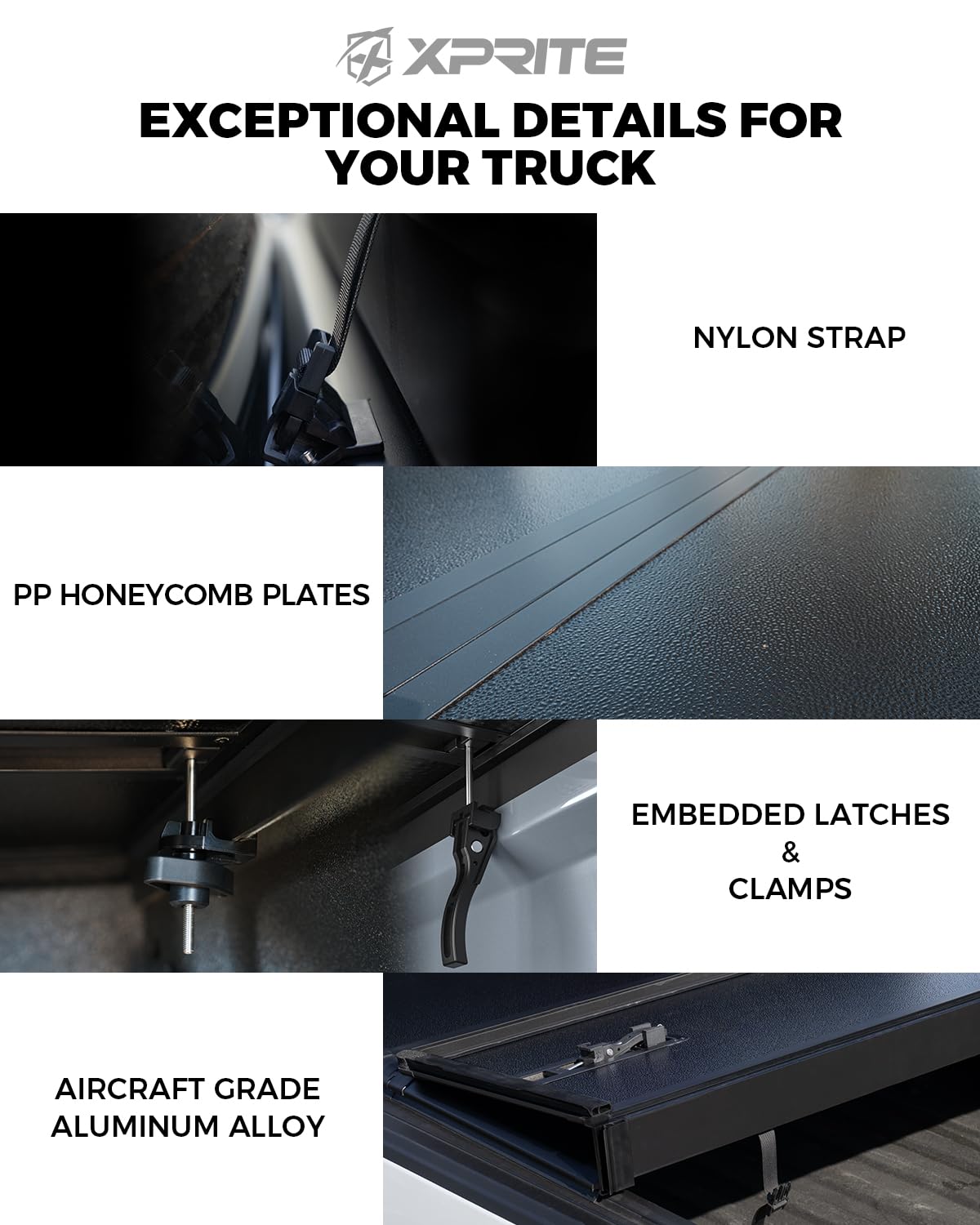Xprite Hard Tri-Fold Truck Bed Tonneau Cover for 2022-2025 Toyota Tundra