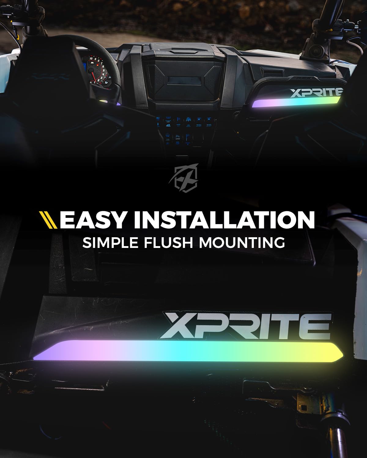 Polaris RZR RGB Chasing Panel Dash Light Bar Kit