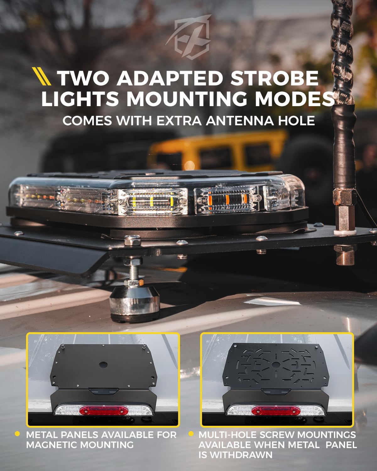 Ford Pickup Truck Drill Free Light Bar Cab Mount for F150, F250 - F550