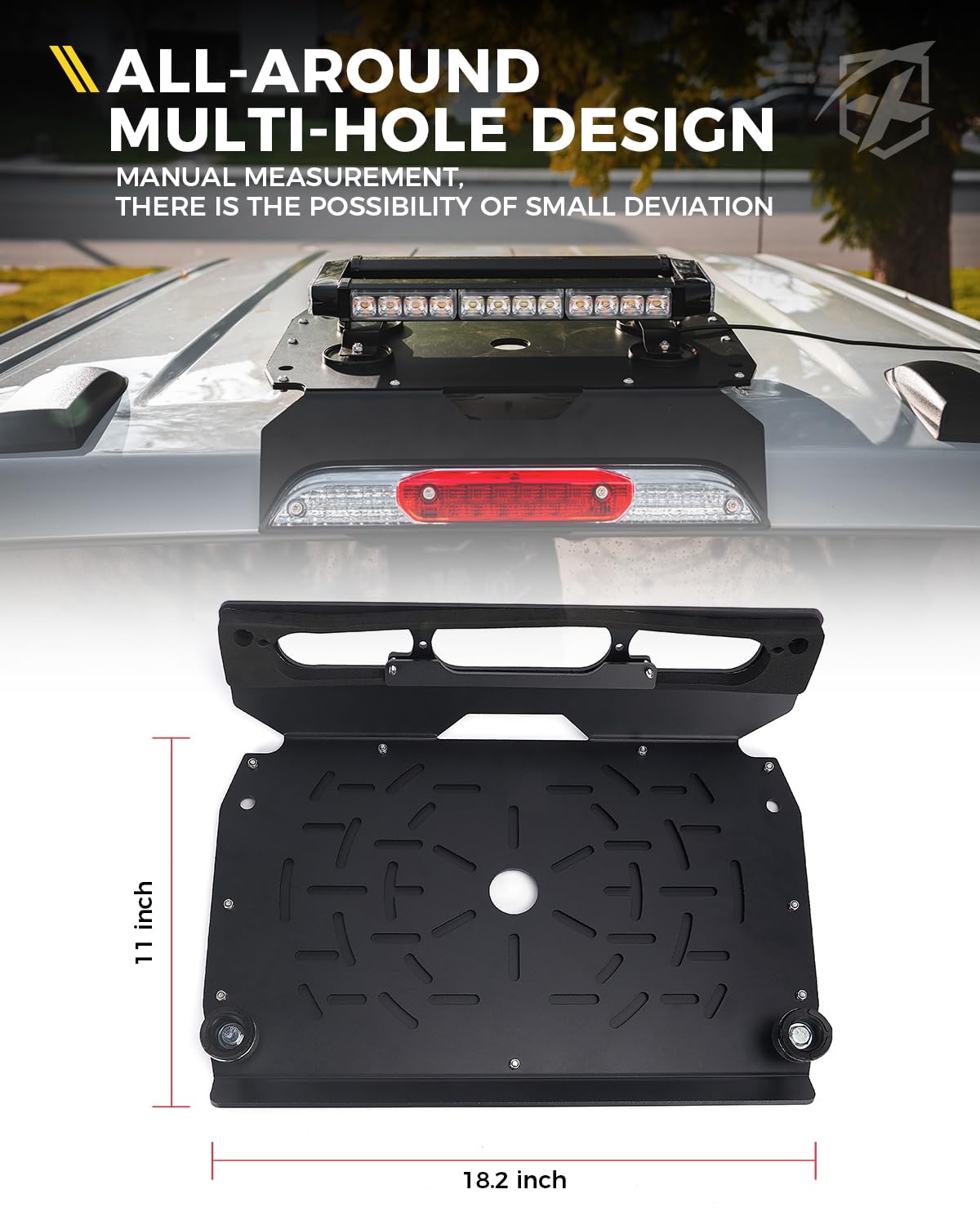 Ford Pickup Truck Drill Free Light Bar Cab Mount for F150, F250 - F550