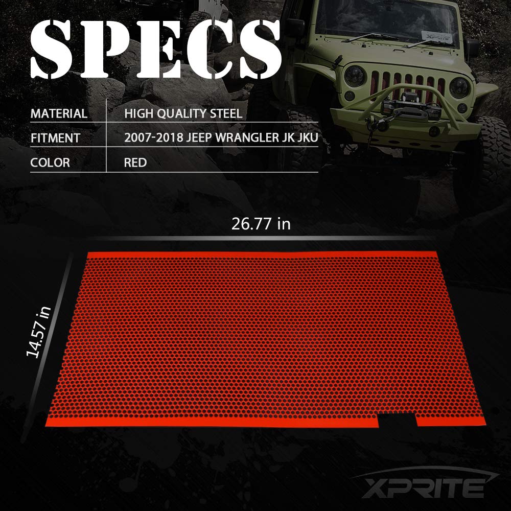 Stainless Steel Jeep Grille Insert For 2007-2018 Jeep Wrangler JK