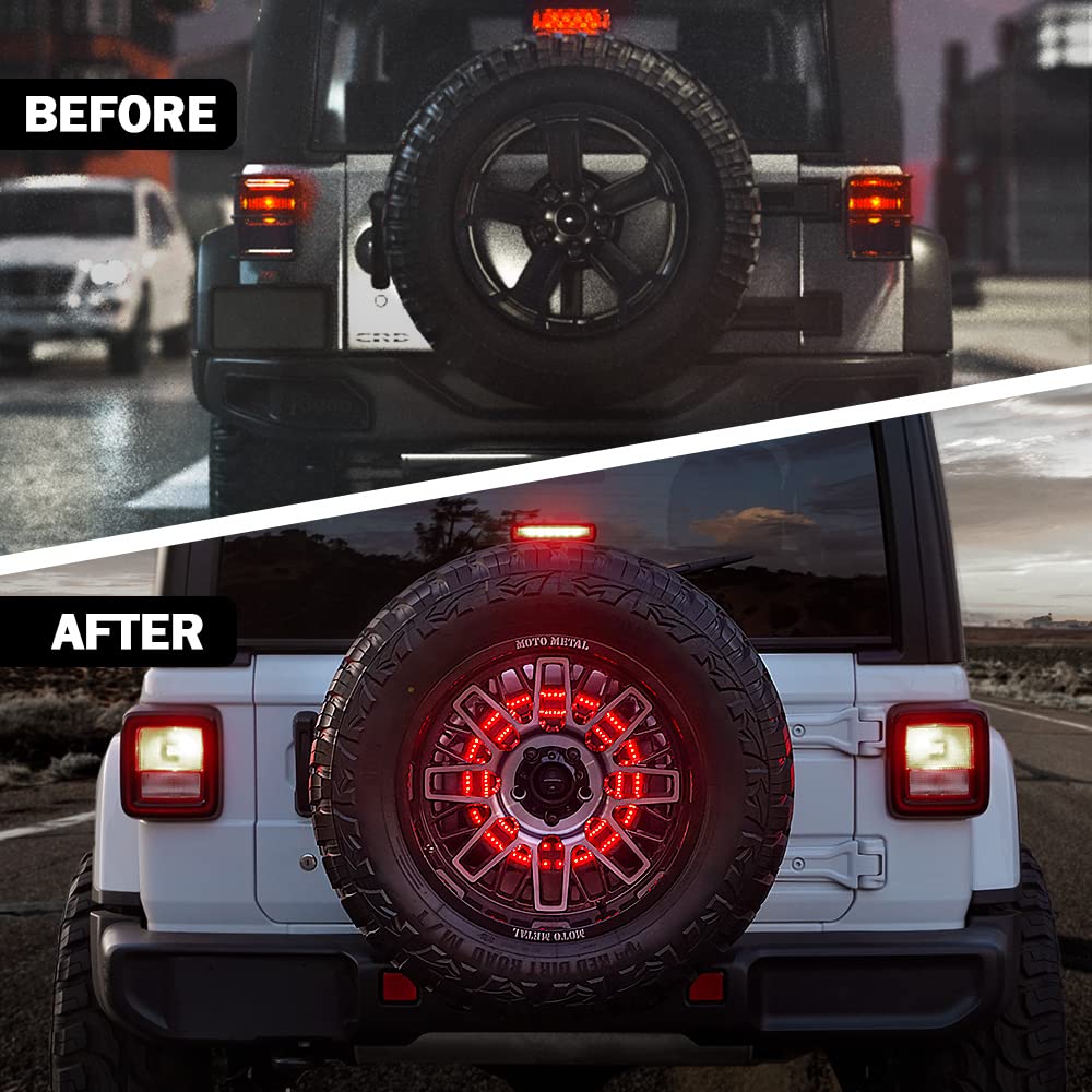 Jeep Wrangler 14" Dual Ring Spare Tire Brake Light | Typhoon Series