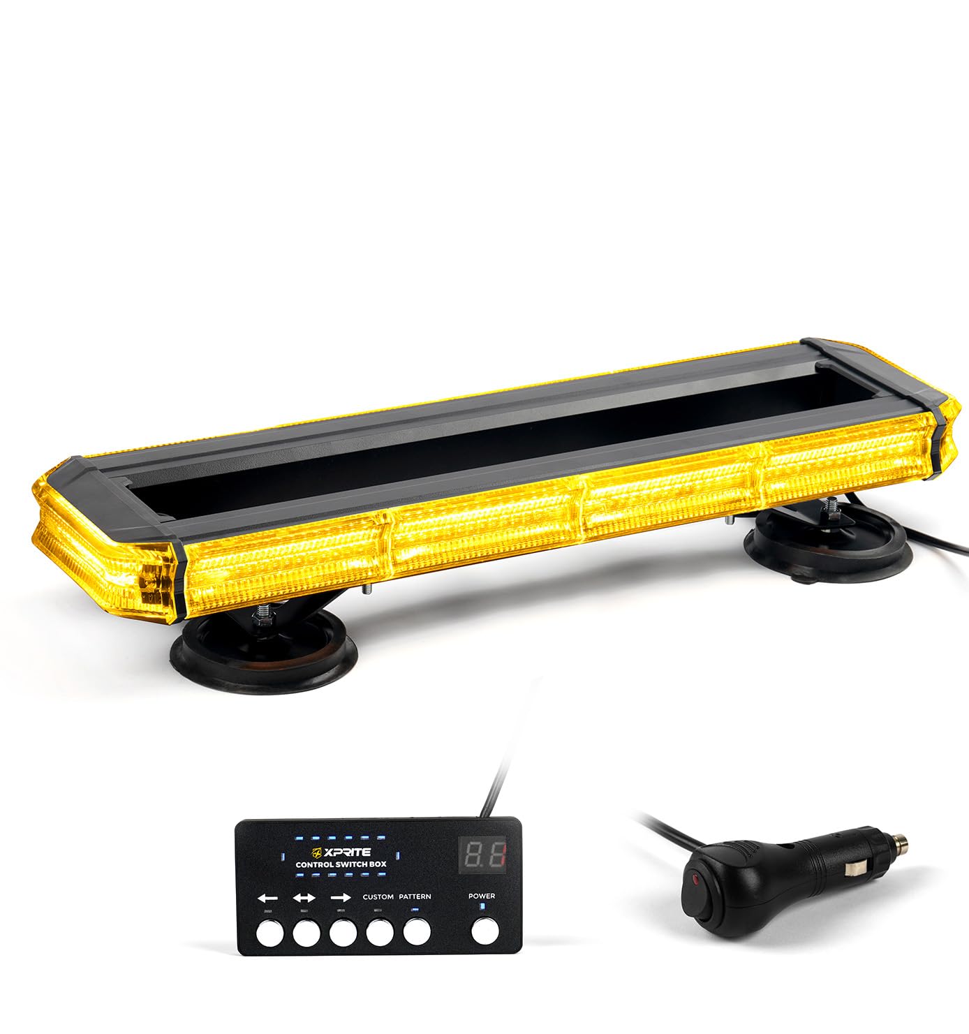 Xprite LED 150 Rooftop Emergency Strobe Light Bar w/Control Panel Magnetic Base