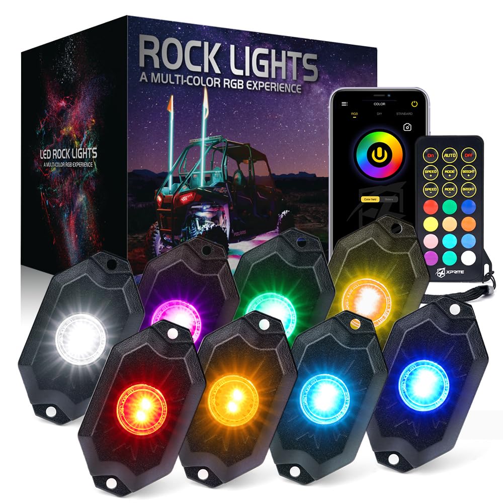 RGBW LED Rock Lights Kit with Bluetooth Control | Trophy Series