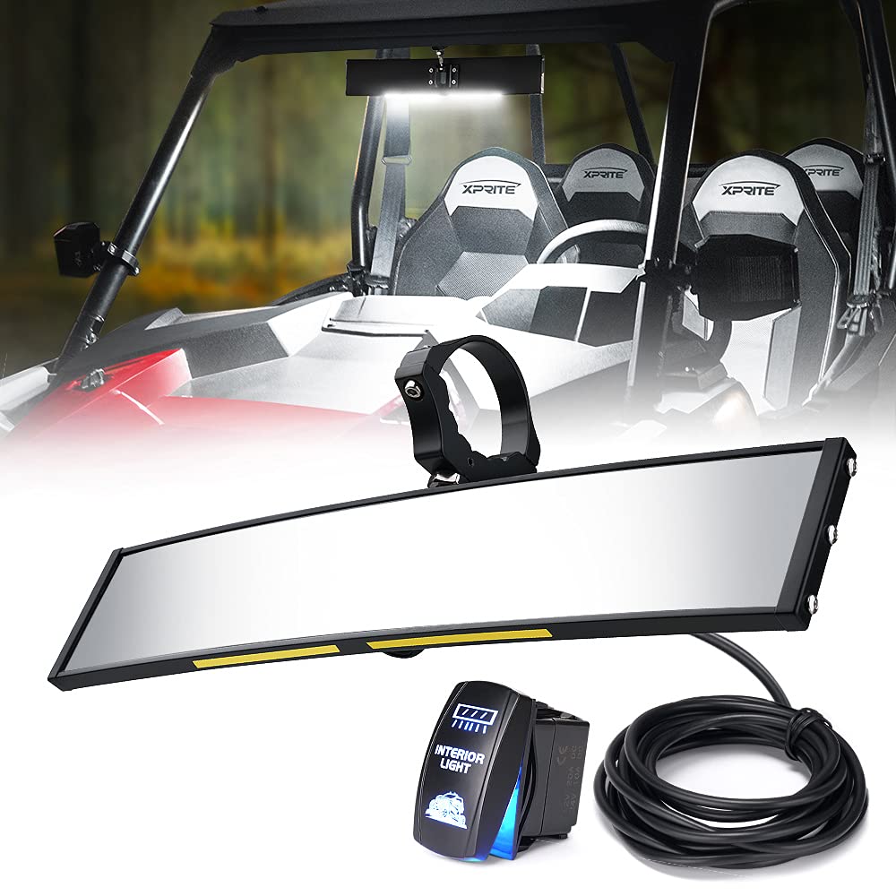 Curved UTV Rear View Mirror with LED Lights | Spirit Series