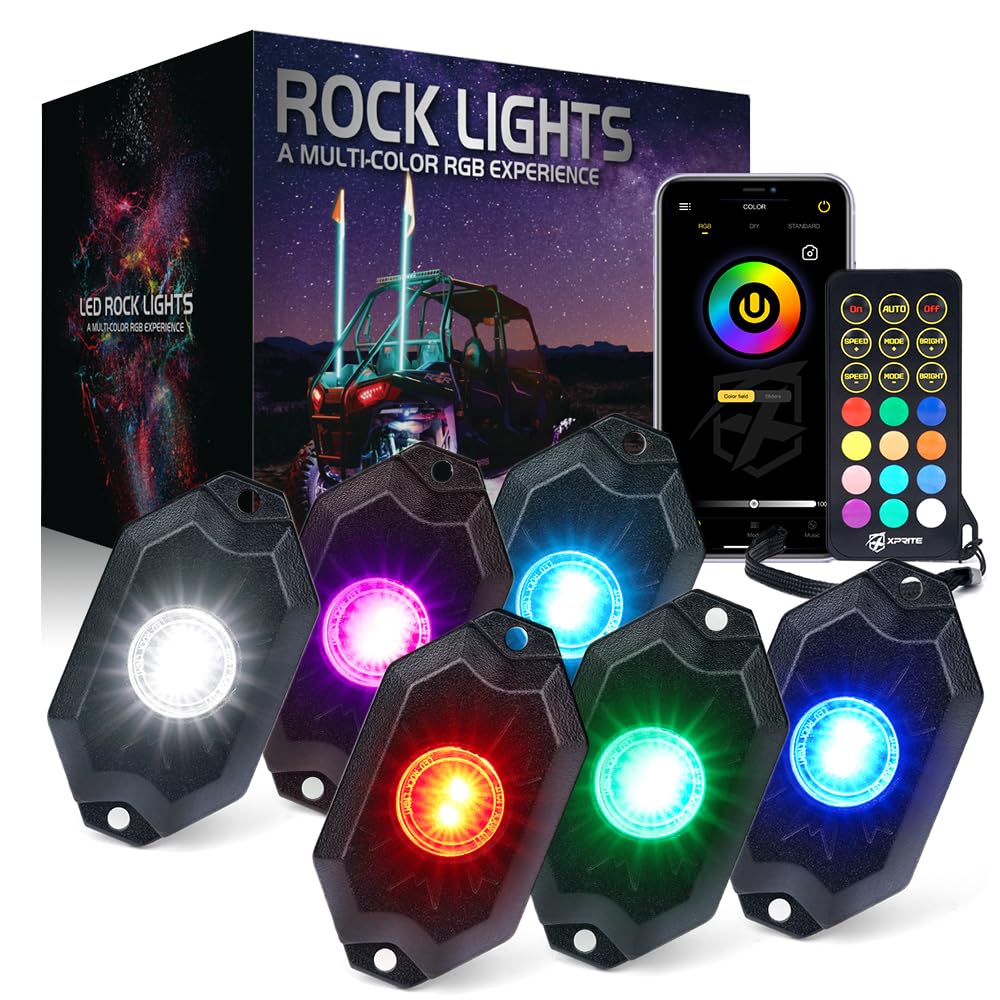 RGBW LED Rock Lights Kit with Bluetooth Control | Trophy Series