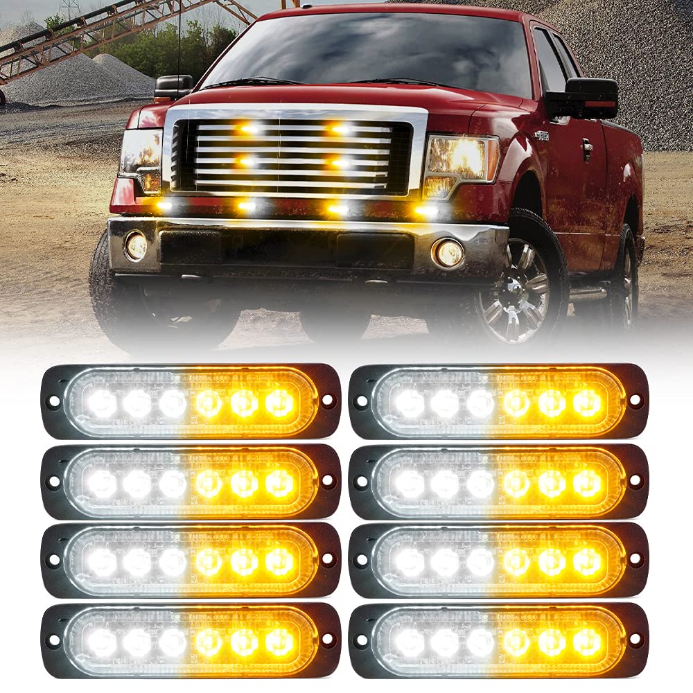 Xprite Alert 6 Series 6W Flush Mount Side Marker Emergency Strobe Light - Set of 4