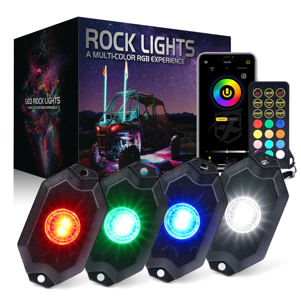 RGBW LED Rock Lights Kit with Bluetooth Control | Trophy Series
