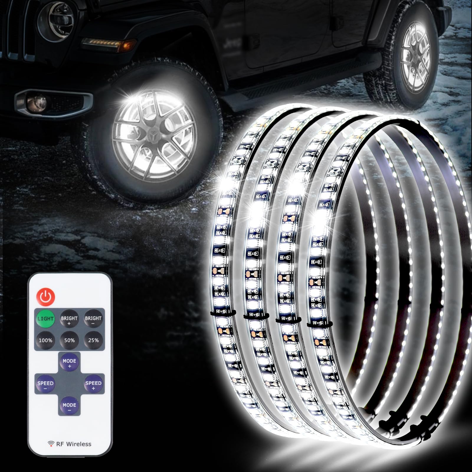 4PCS 17" Pure White Wheel Lights