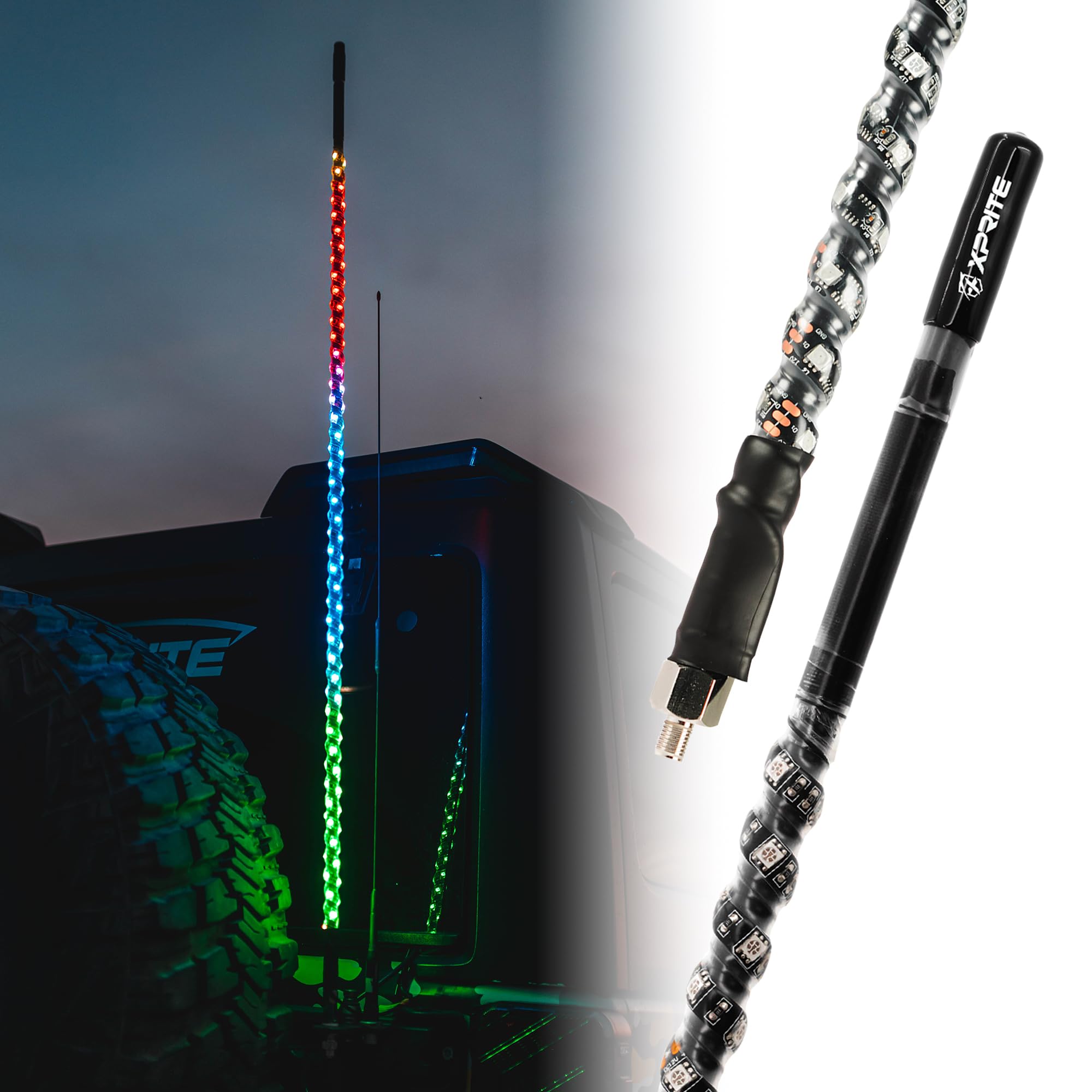 CB Radio Antenna with Whip Light 4FT
