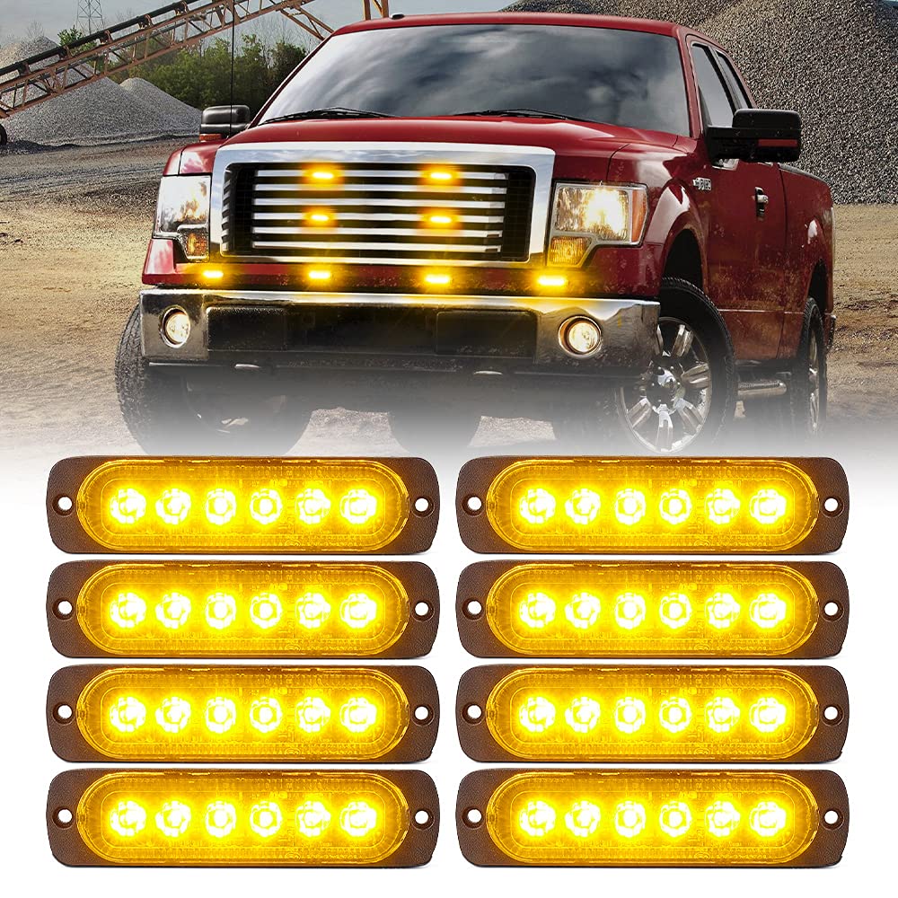 Xprite Alert 6 Series 6W Flush Mount Side Marker Emergency Strobe Light - Set of 4