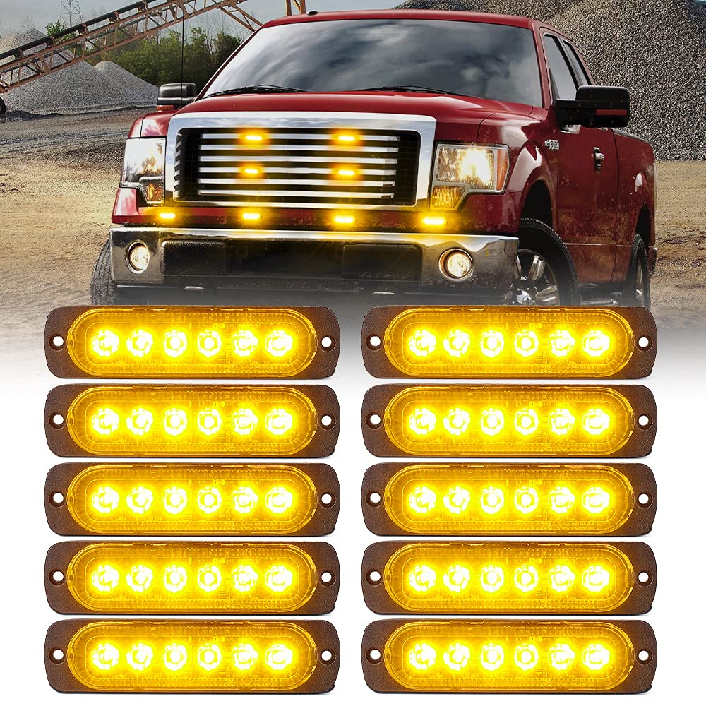 Xprite Alert 6 Series 6W Flush Mount Side Marker Emergency Strobe Light - Set of 4