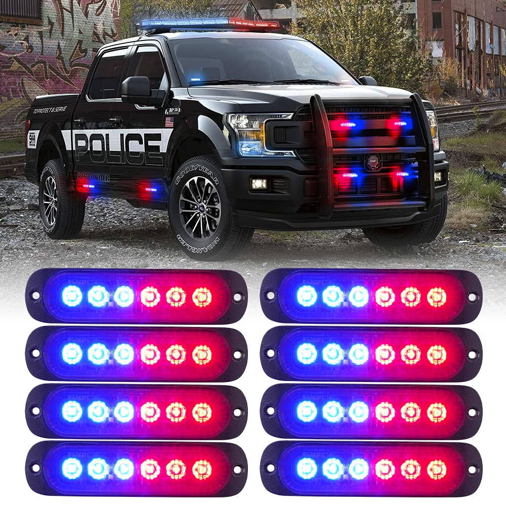 Xprite Alert 6 Series 6W Flush Mount Side Marker Emergency Strobe Light - Set of 4