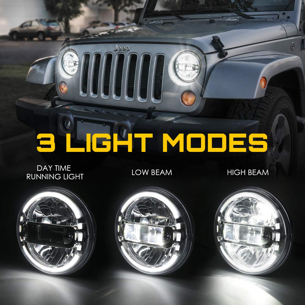 7" LED Halo Headlights For 07-18 Jeep Wrangler | Envision Series