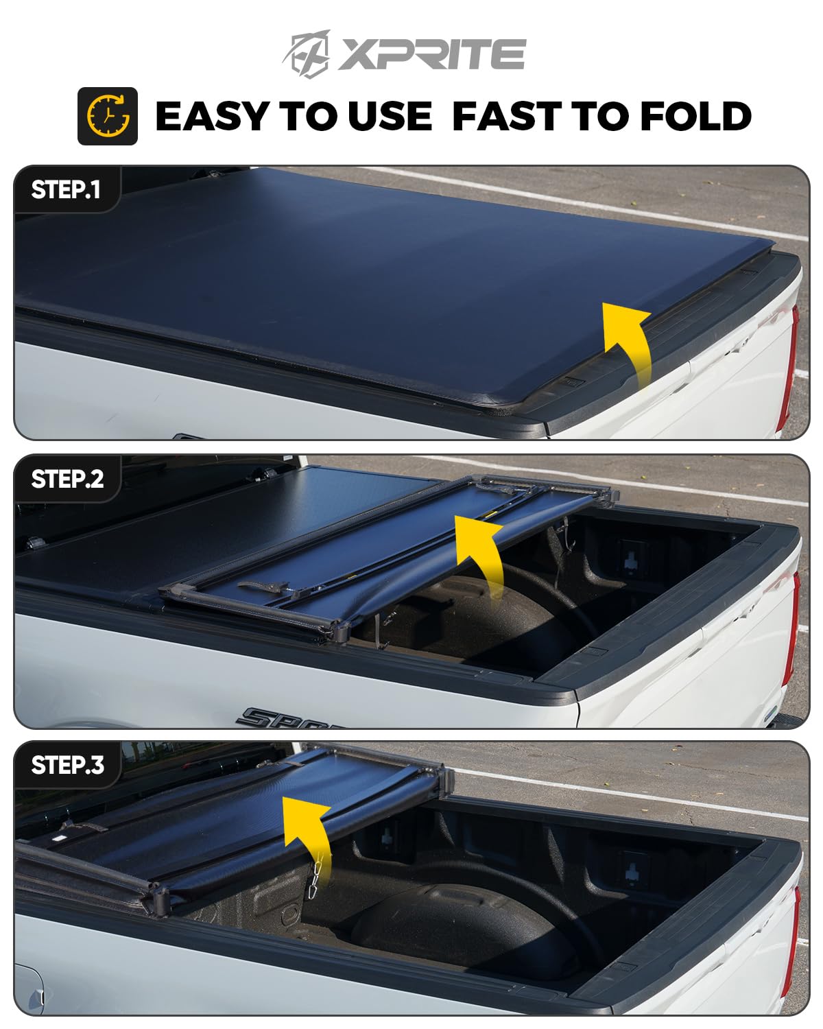 Xprite Soft Folding Truck Bed Tonneau Cover for 2015-2025 Chevrolet Colorado/GMC Canyon