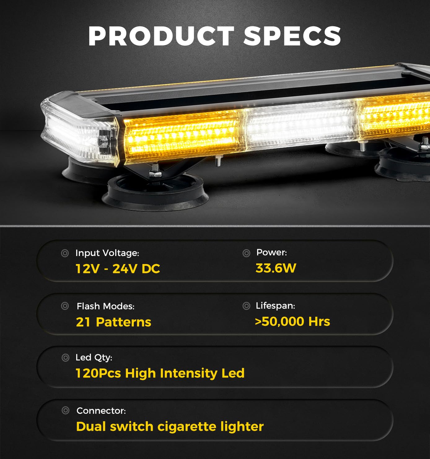 Xprite 14 inch LED Rooftop Emergency Strobe Light