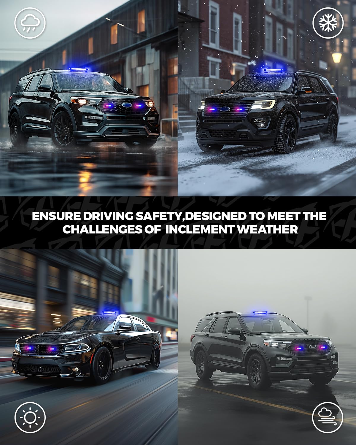 Rooftop Emergency Strobe Light Bar for POV Vehicles Trucks