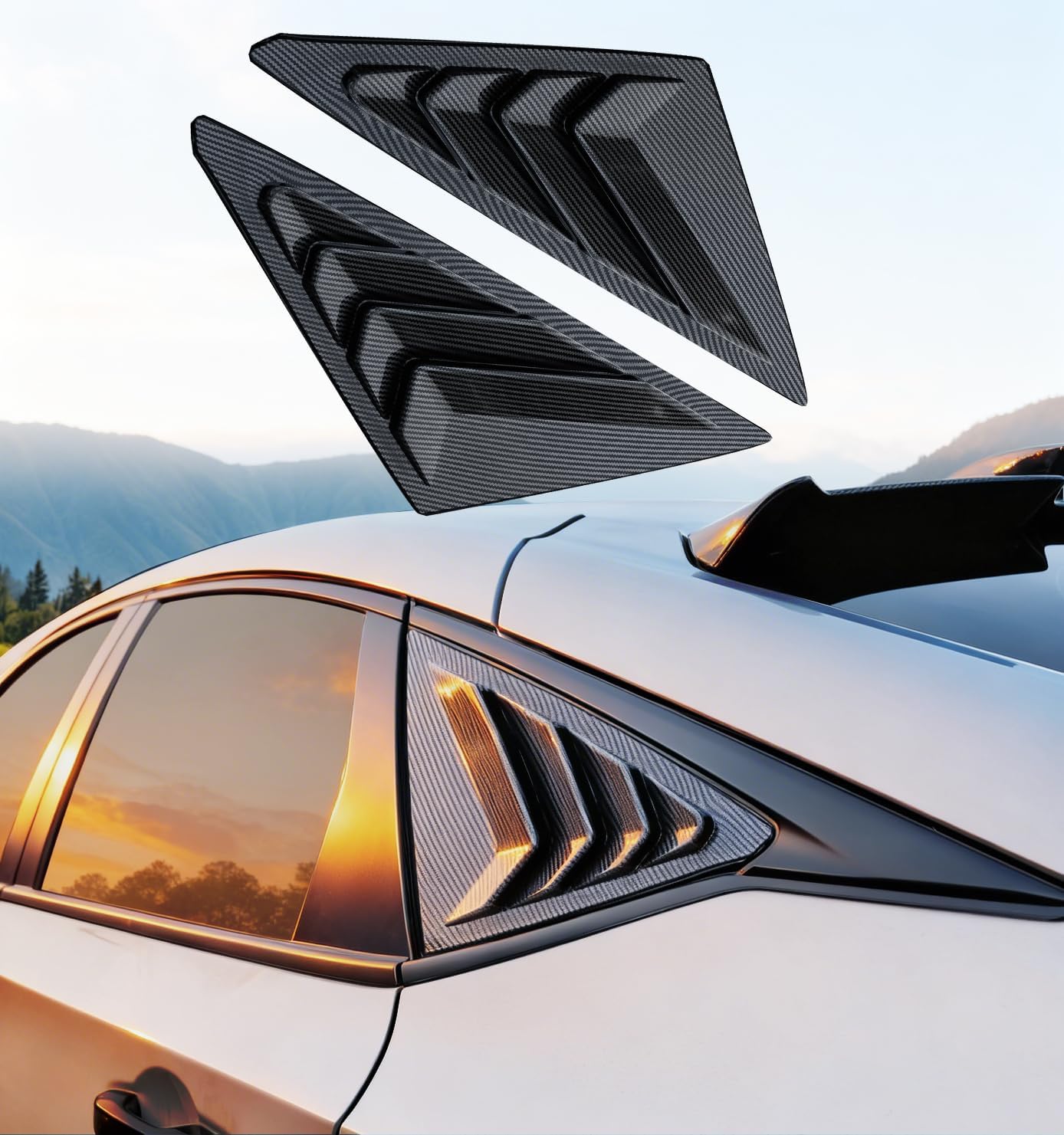Rear Side Window Louvers for 11th Gen Civic Compatible with Honda Civic 2022-2026