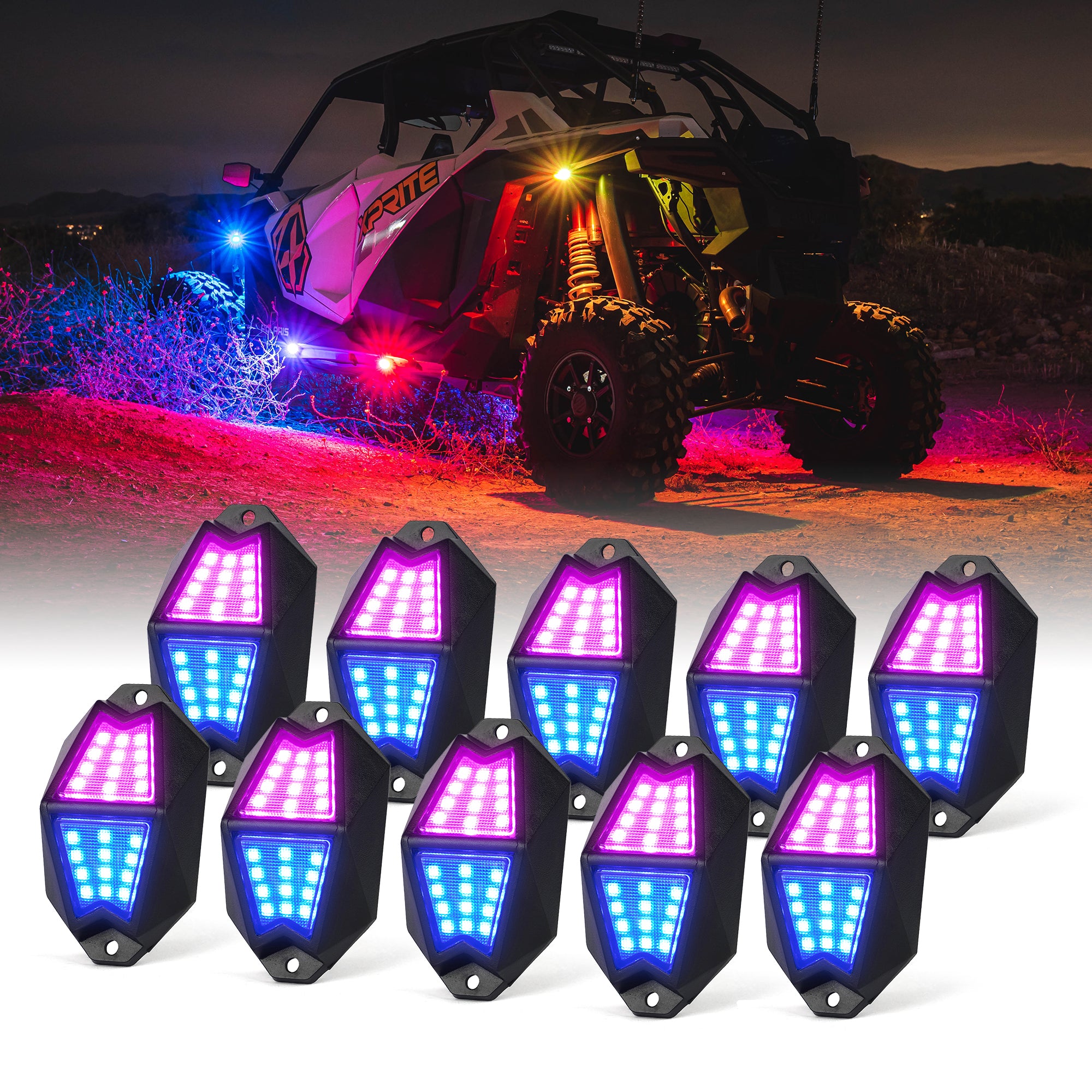 Multi-Color LED RGB-W Rock Lights