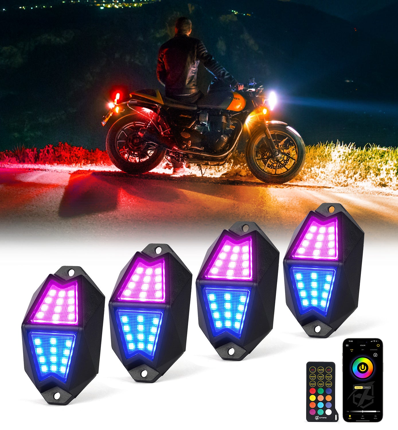 Multi-Color LED RGB-W Rock Lights