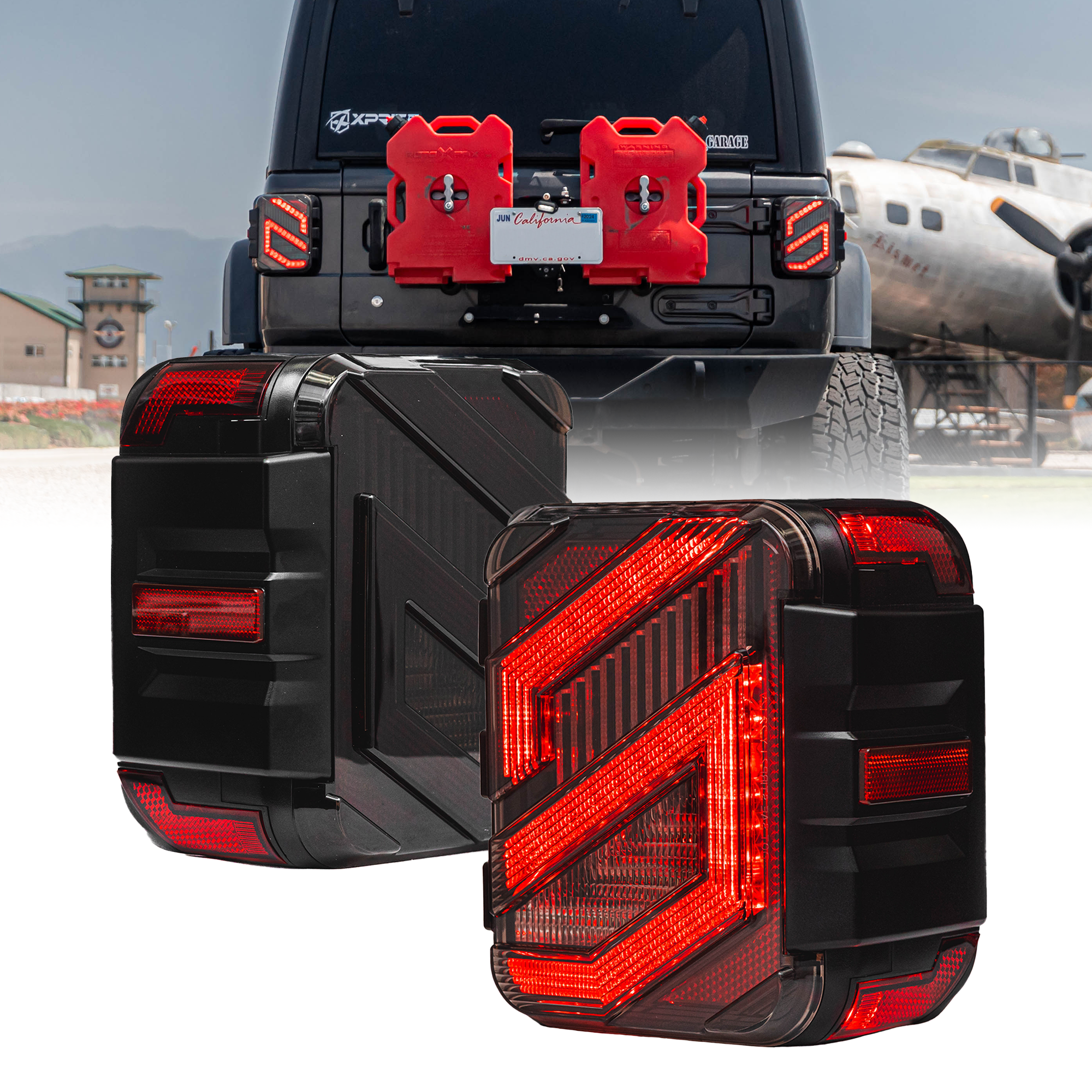 Xprite Smoked LED Tail Lights for 2018-2022 Jeep Wrangler JL JLU | Sav