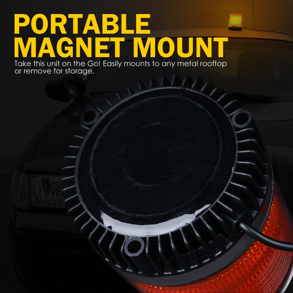 12 LED 6W LED Magnetic Mount Strobe and Rotating Beacon Light