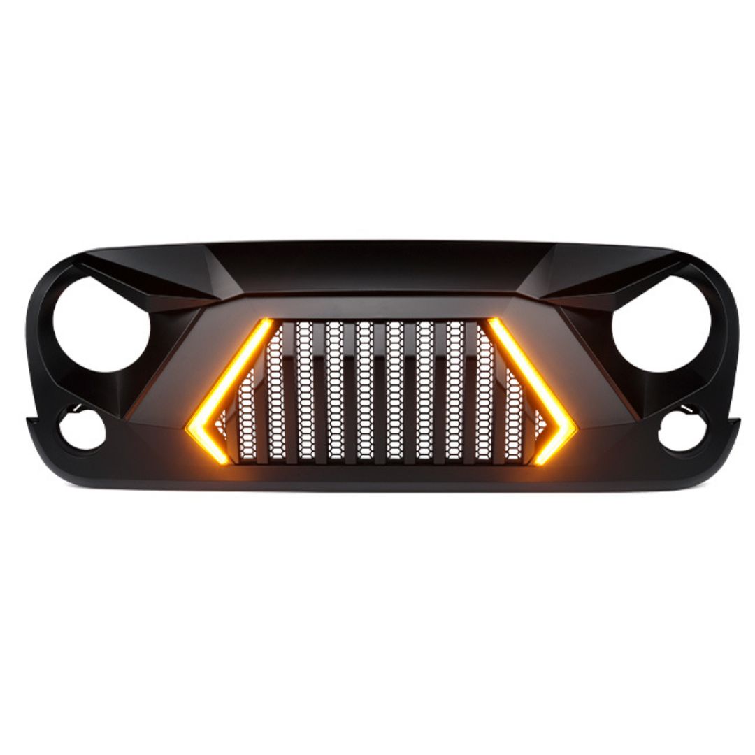 Jeep Grille with Turn Signal Lights for 2007-2018 Jeep Wrangler