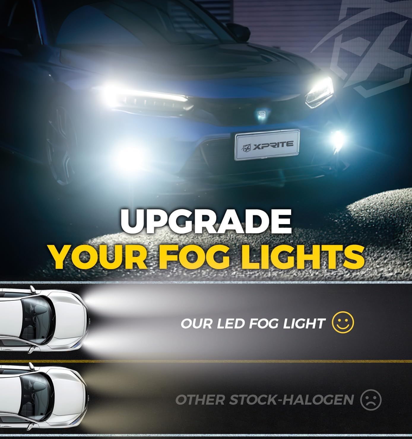 Xprite White or Amber LED Fog Lights 2016-2025 Honda | Jeep