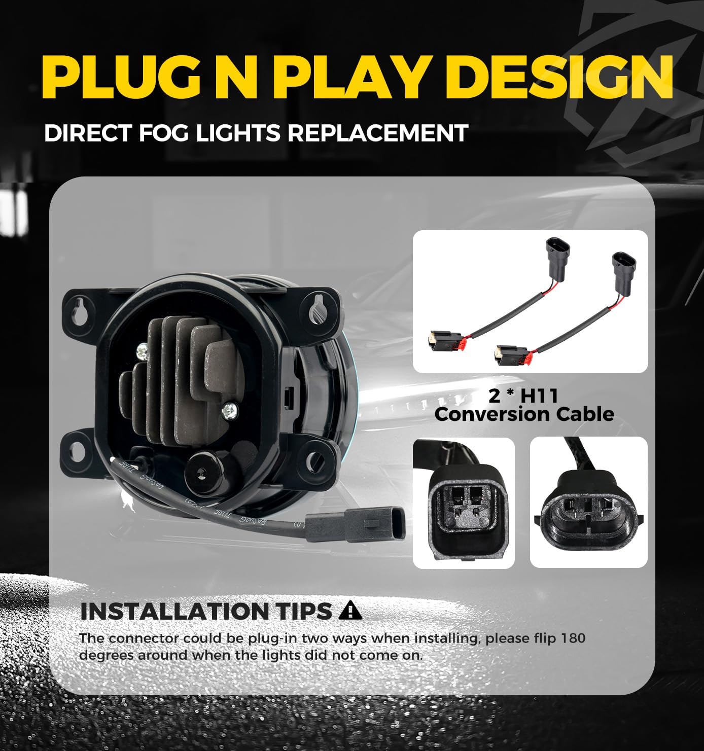 Xprite White or Amber LED Fog Lights 2016-2025 Honda | Jeep