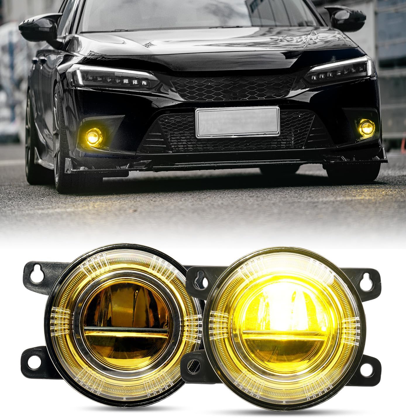 Xprite White or Amber LED Fog Lights 2016-2025 Honda | Jeep