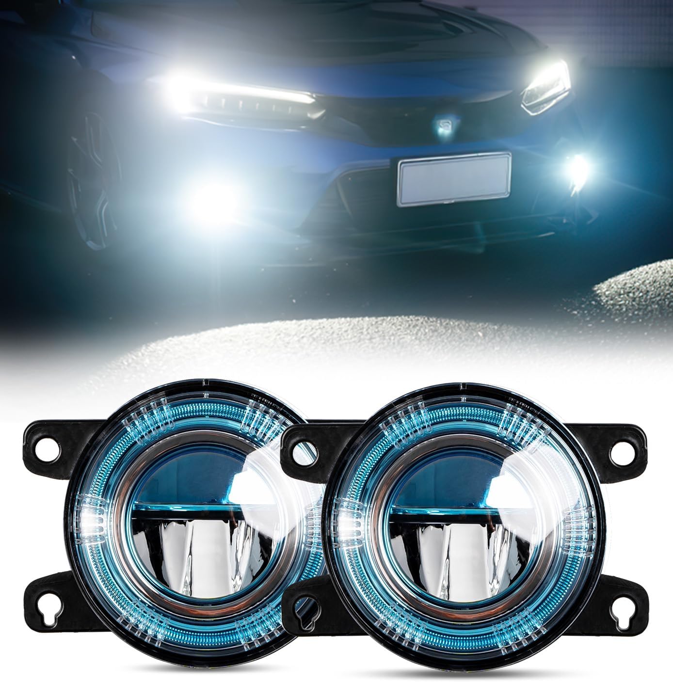 Xprite White or Amber LED Fog Lights 2016-2025 Honda | Jeep